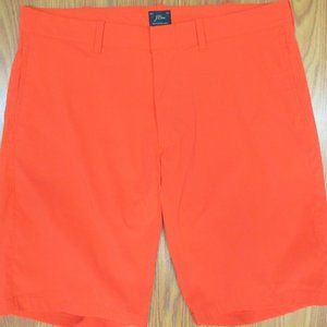 J.CREW REGULAR FIT Mens NYLON/SPANDEX SHORTS GRAY RED-ORANGE Sz 33